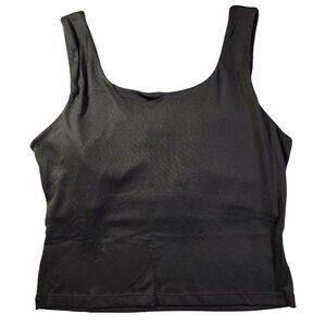 White Birch Built in Bra Tank Women L Ultra Soft Black Sleeveless Scoop Neck New